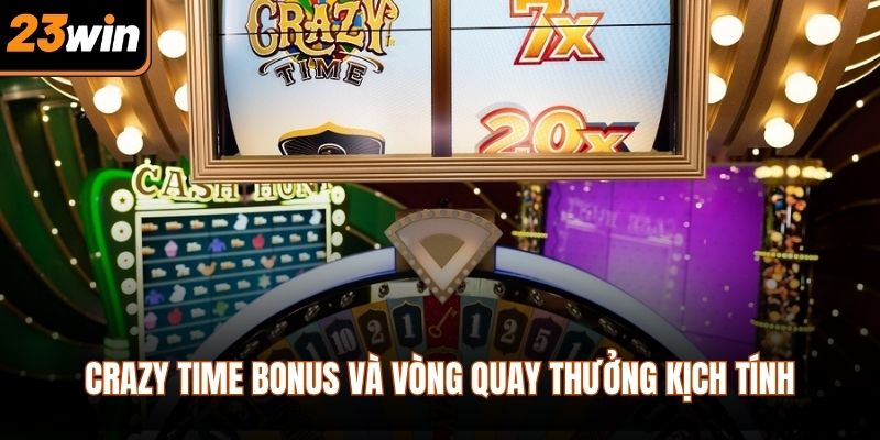 Crazy Time Bonus và vòng quay thưởng kịch tính